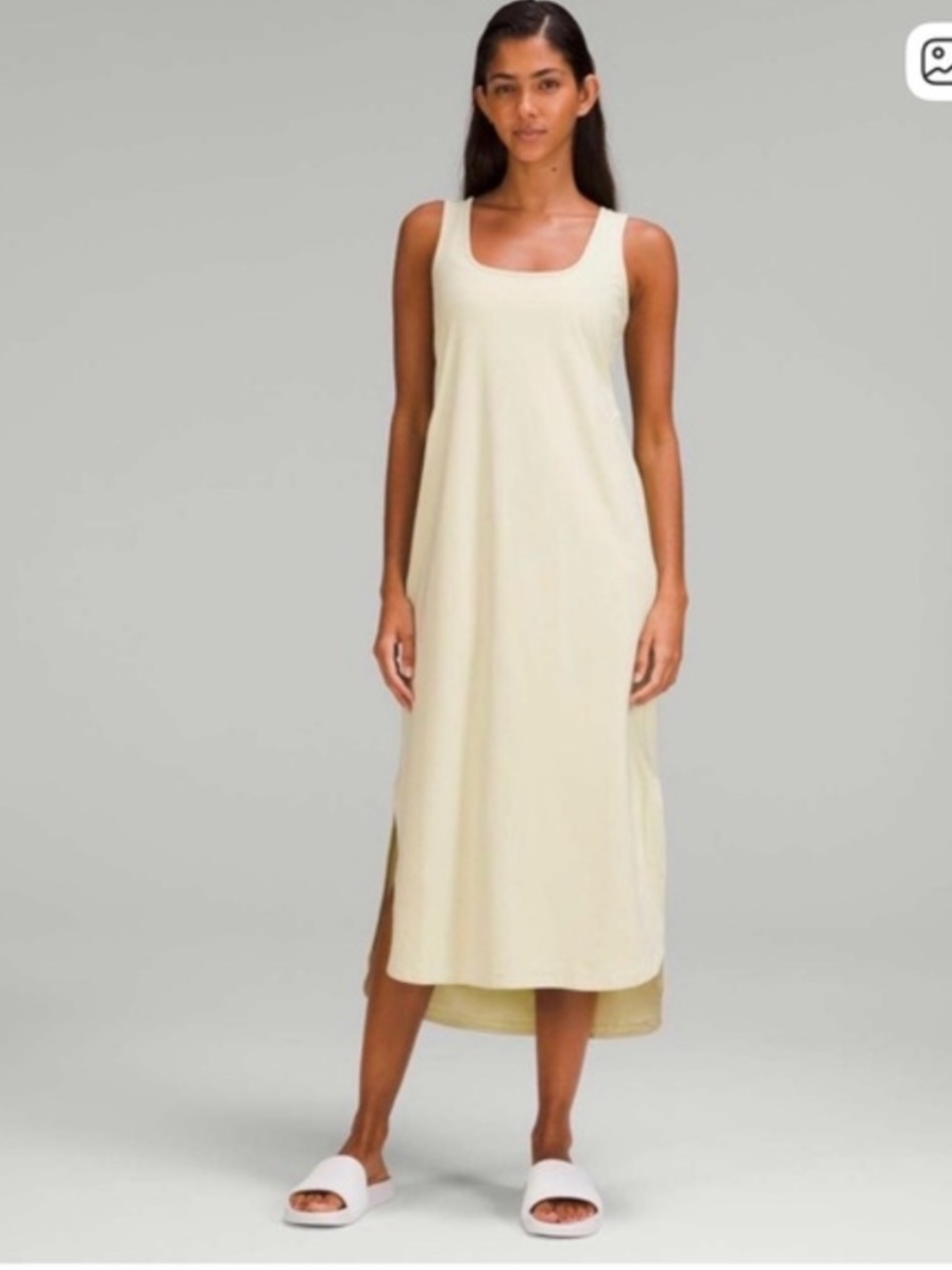 Lululemon Pima Cotton Open-Back Midi Dress In Dewy